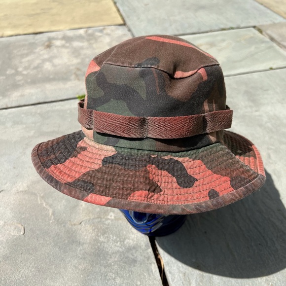 Y2K Reworked Overdyed Jungle Camo Military Gorpcore Bucket Hat - Picture 3 of 6
